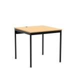 EDV-Tisch,  80x80 cm (B/T), 72 cm hoch, offener Blechkabelkanal, 